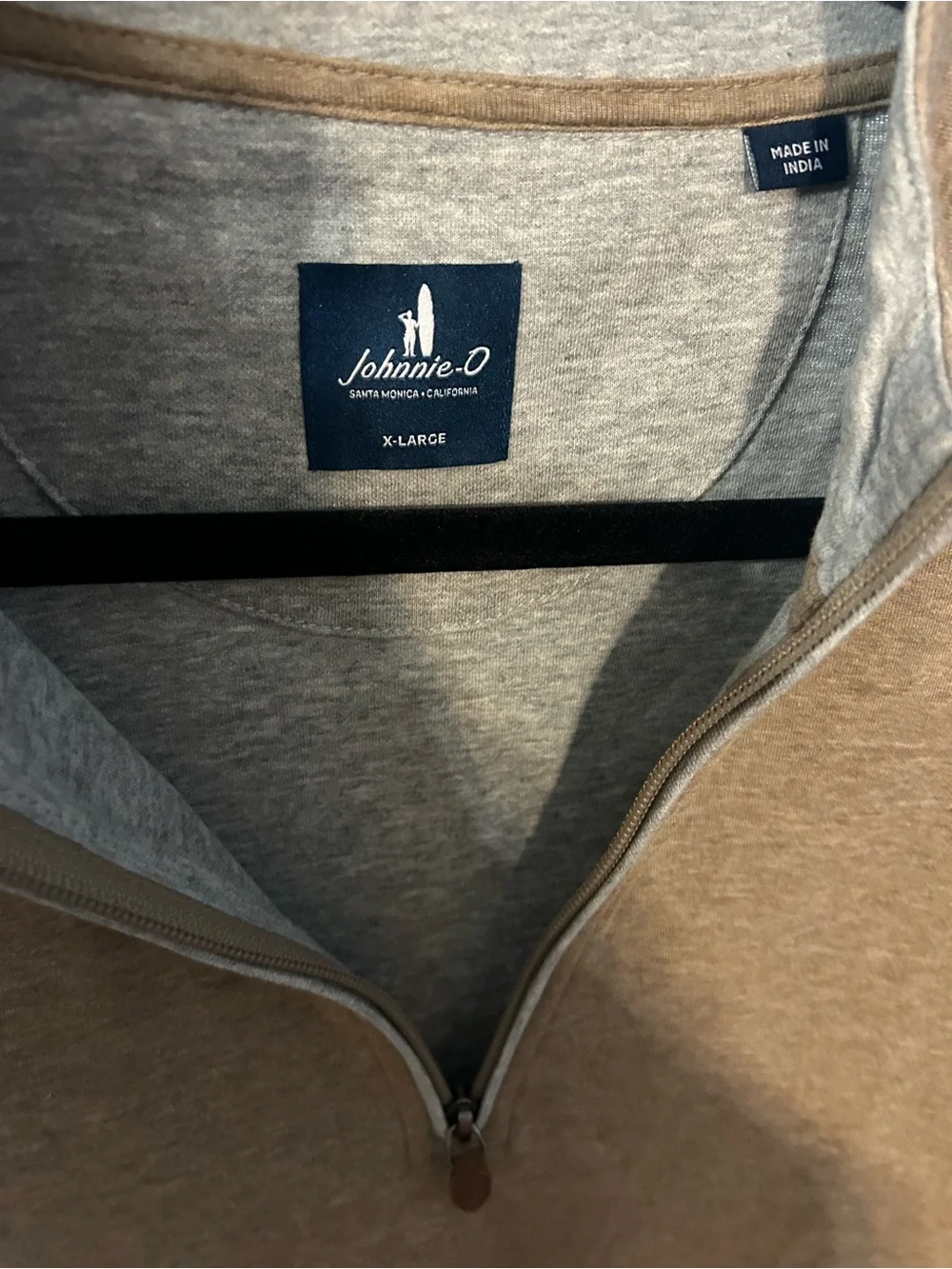 johnnie-O Men's Quarter-Zip Pullover - Light Taupe
